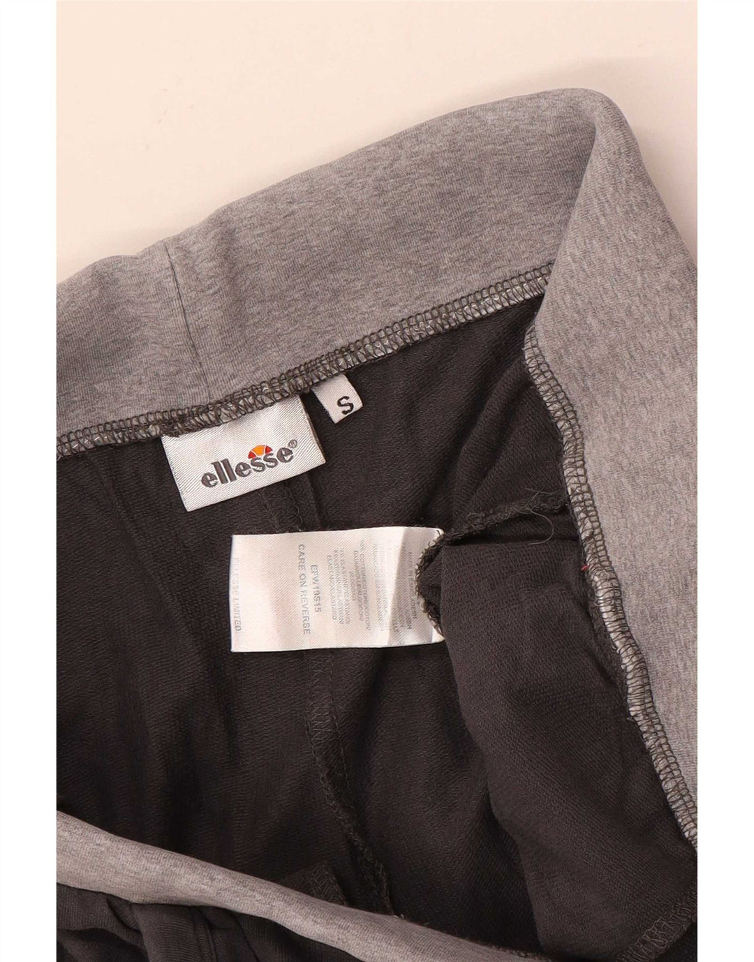 Ellesse Calça esportiva feminina joggers pequena cinza colorblock algodão