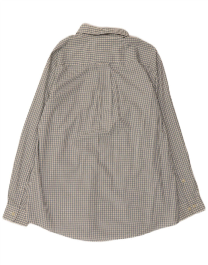 Camisa masculina Orvis grande algodão guingão azul