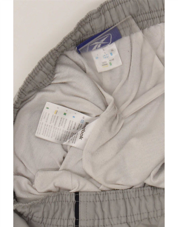Calça de treino masculina Reebok Graphic Joggers grande cinza poliéster
