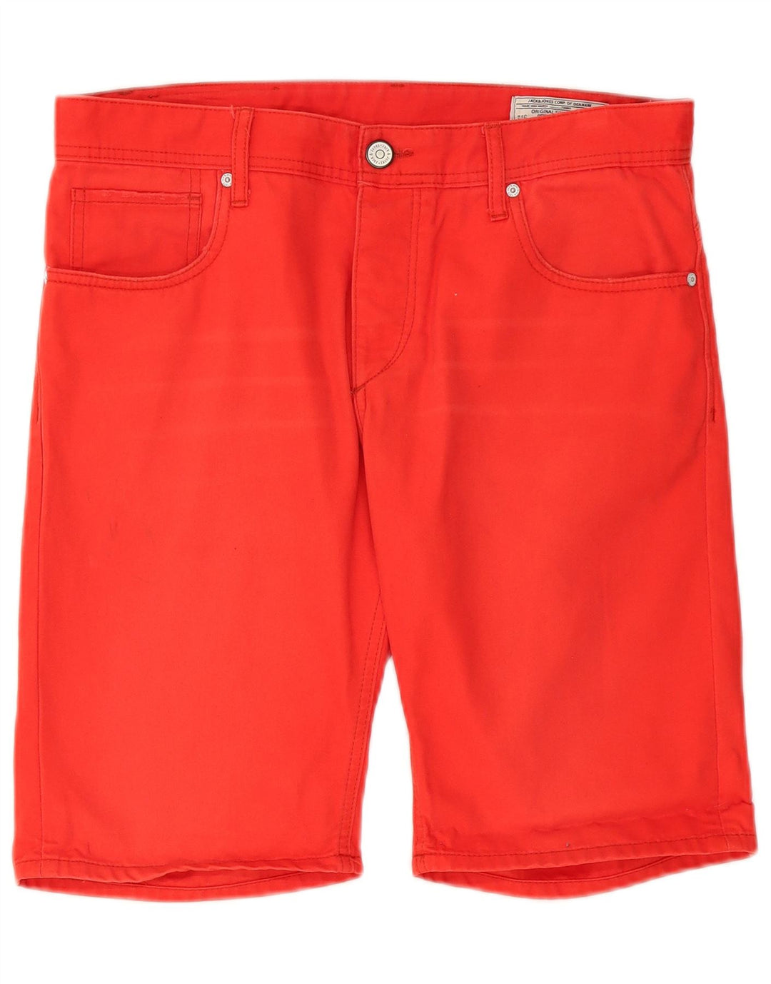 Shorts jeans masculino Jack & Jones grande W34 algodão vermelho