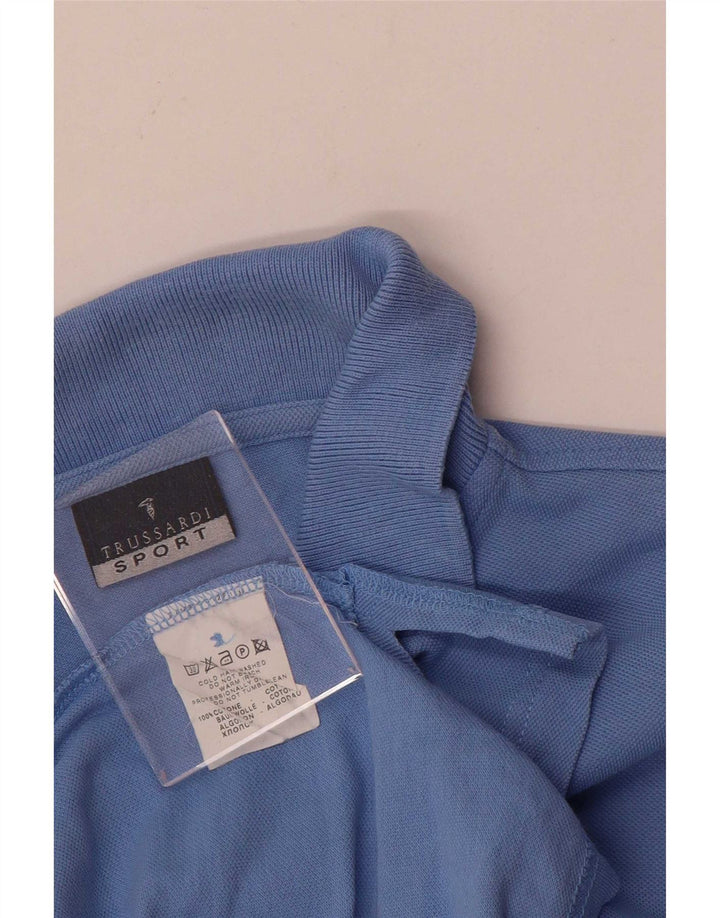 Camisa polo masculina Trussardi grande algodão azul