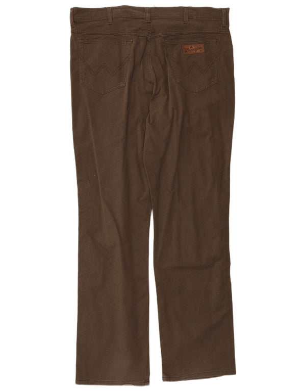 Wrangler Calça masculina reta casual W40 L33 espinha de peixe bege