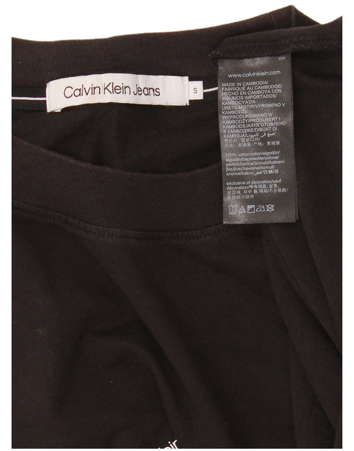 Calvin Klein Jeans Masculino Top Gráfico Manga Longa Pequeno Algodão Preto