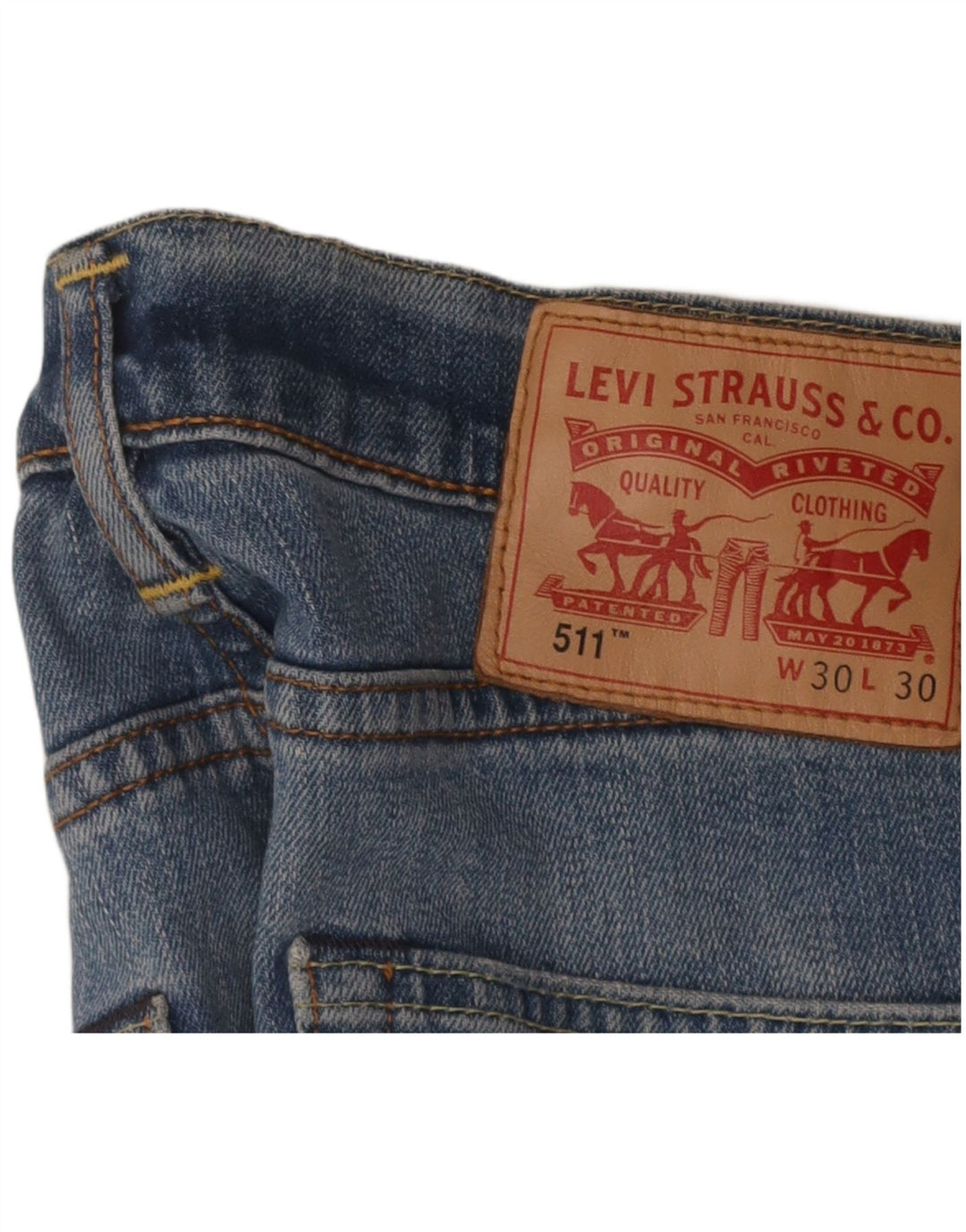 LEVI'S Masculino 511 Slim Fit Calça Jeans W30 L26 Azul Algodão