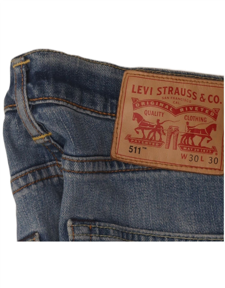 LEVI'S Masculino 511 Slim Fit Calça Jeans W30 L26 Azul Algodão
