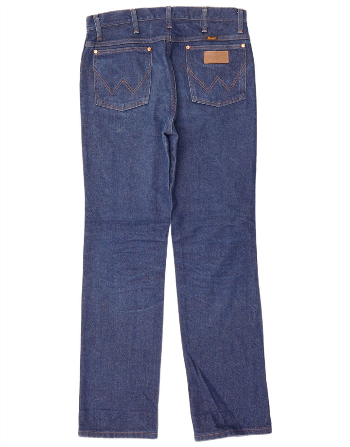 Wrangler Mens Straight Jeans W32 L32 Azul Algodão