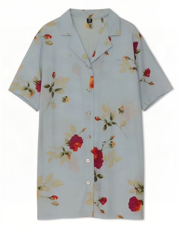 Vestido camisa feminino de mangas curtas Colmar UK 18 XL azul floral
