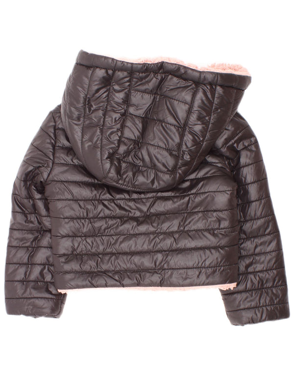 Jaqueta acolchoada Sherpa com capuz para meninas Michael Kors 18-24 meses preta