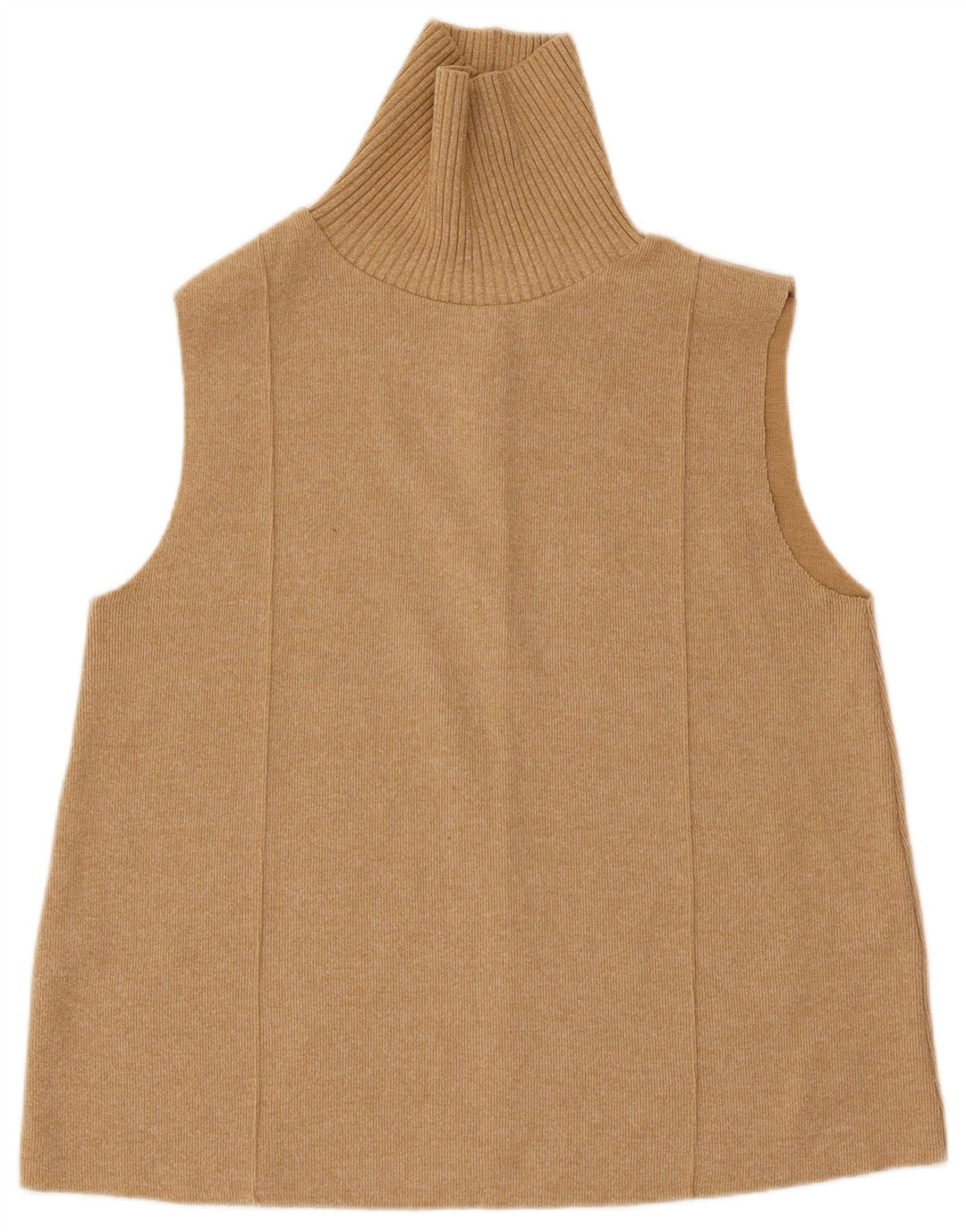 Zara Womens Vest Top UK 12 Algodão Bege Médio