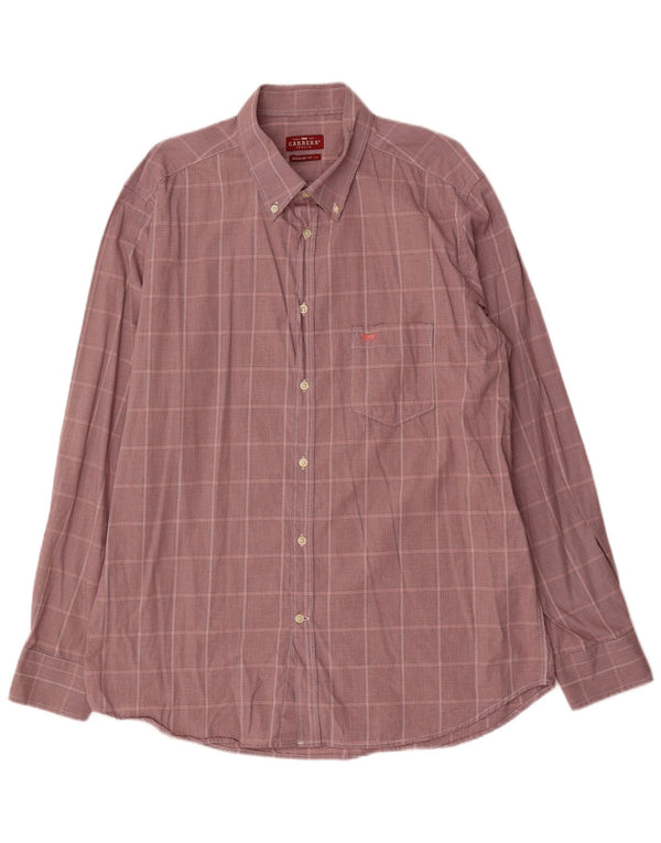Camisa masculina Carrera Regular Fit XL algodão xadrez Borgonha