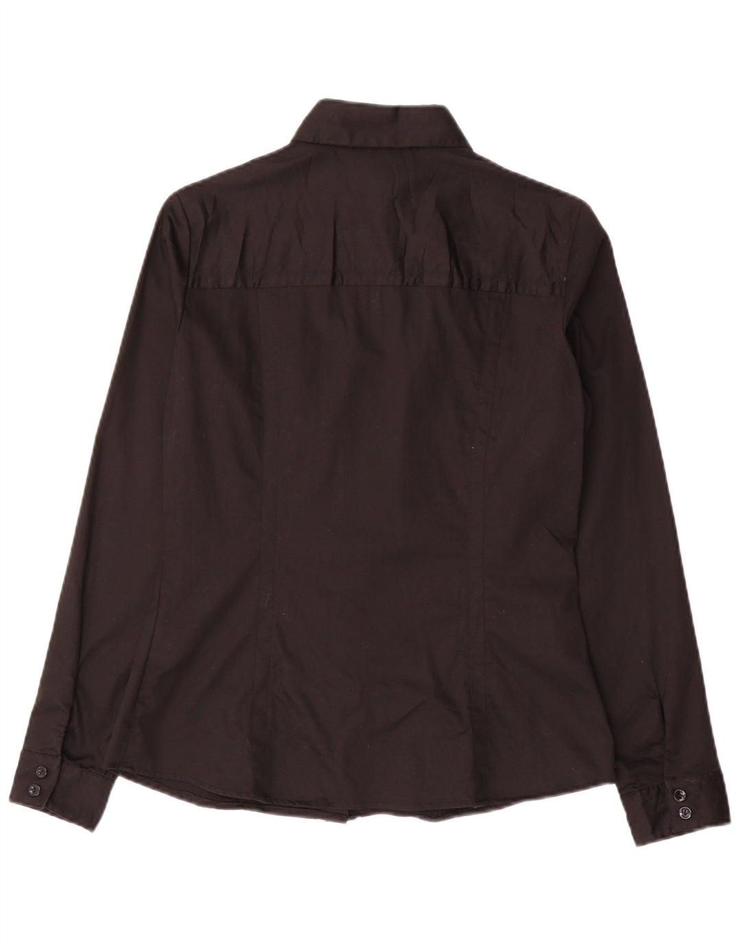 Camisa feminina Trussardi Jeans UK 12 algodão preto médio