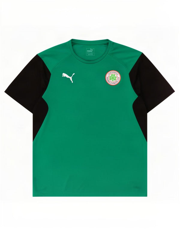 Puma Mens Cliftonville FC Camiseta Top Grande Verde Colorblock Poliéster