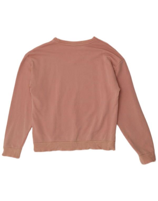 Puma feminino gráfico oversized moletom jumper Reino Unido 10 pequeno algodão rosa