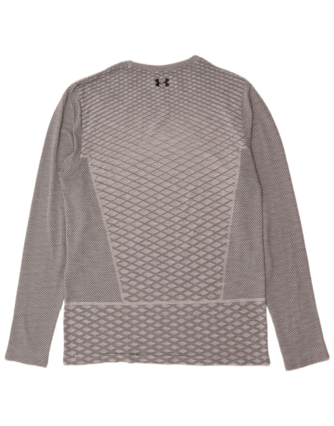 Under Armour Masculino Heat Gear Top manga comprida cinza médio geométrico