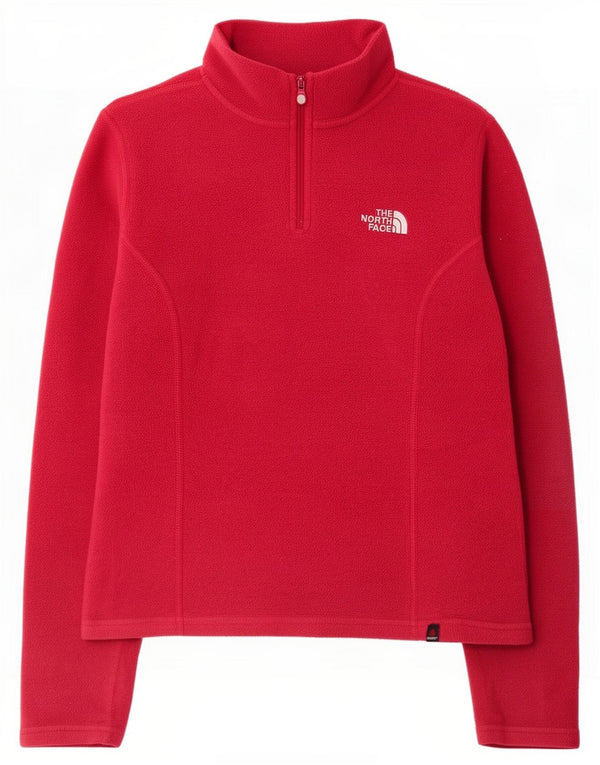 Suéter de lã feminino The North Face com zíper e gola grande Reino Unido 6 XS vermelho
