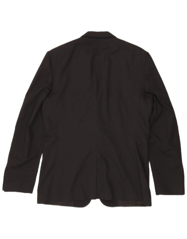 Jaqueta blazer masculina ZARA com 2 botões EU 50 poliéster preto médio