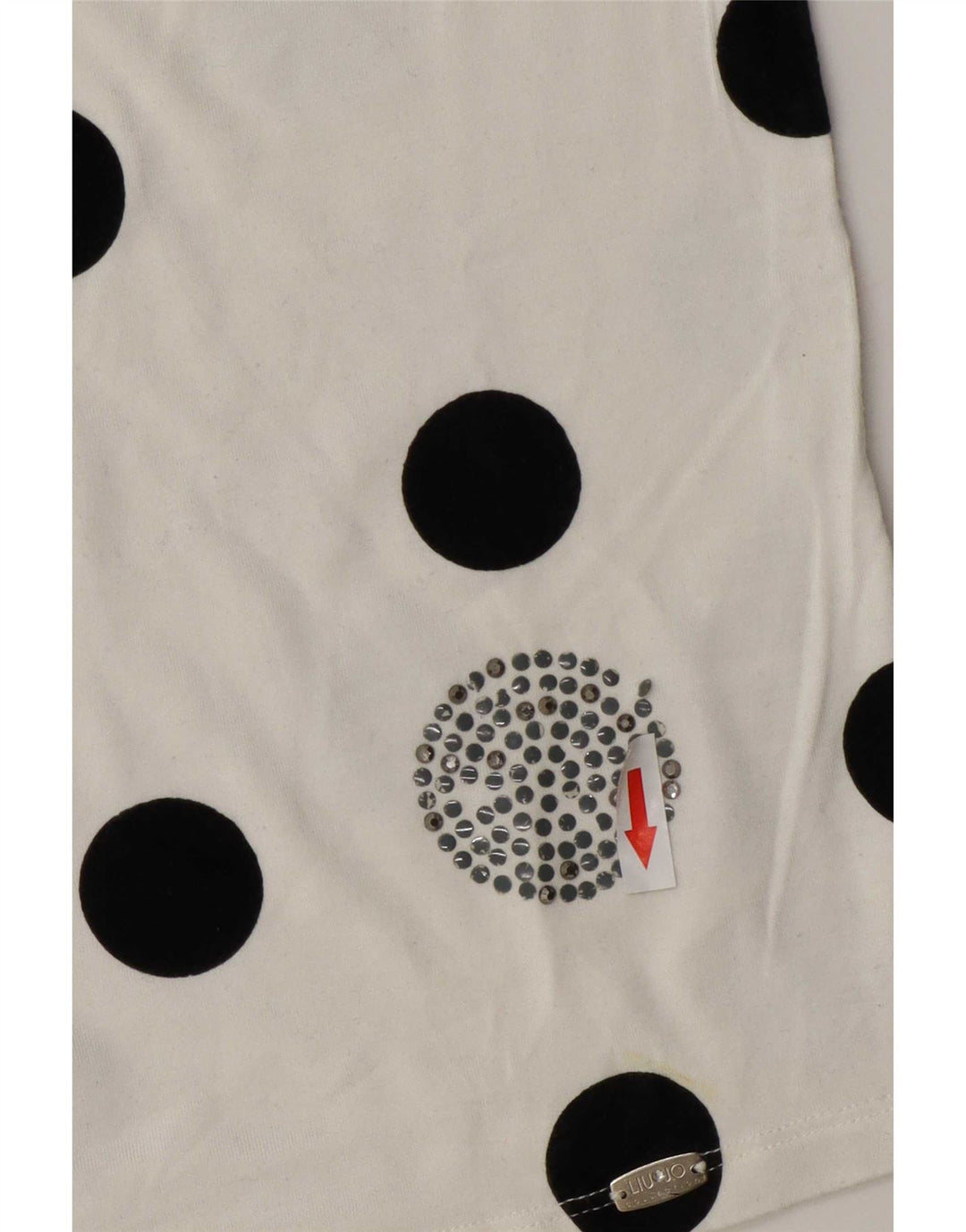 Liu Jo Top feminino manga comprida IT 42 médio branco bolinhas viscose