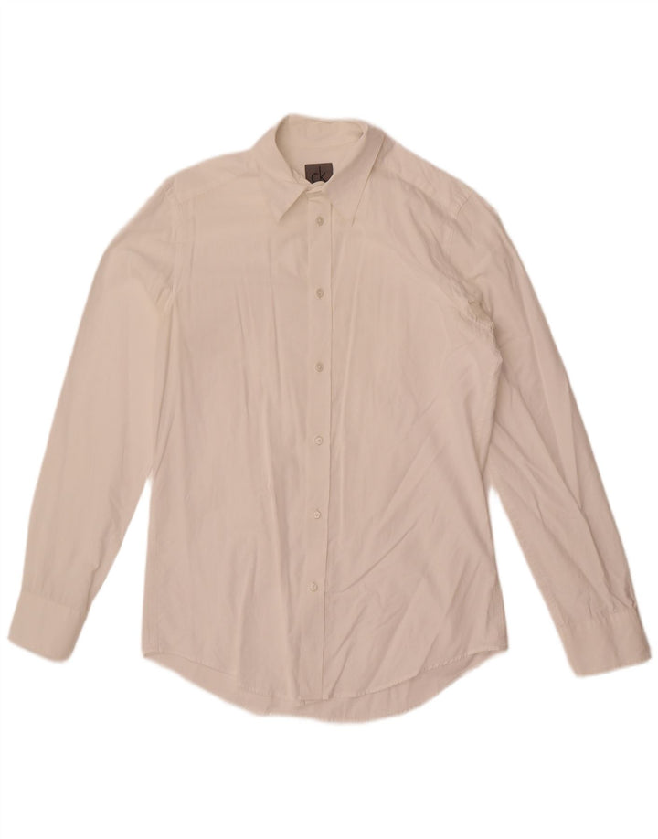 Camisa masculina Calvin Klein Slim Fit pequena branca