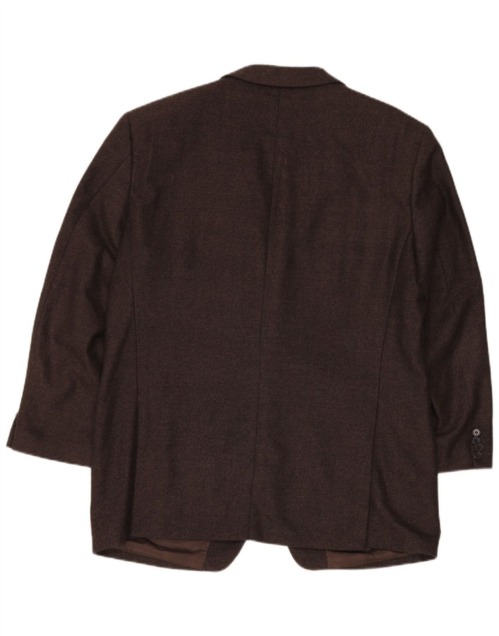 Jaqueta blazer masculina COLOMBO com 2 botões UE 54 2XL marrom espinha de peixe caxemira