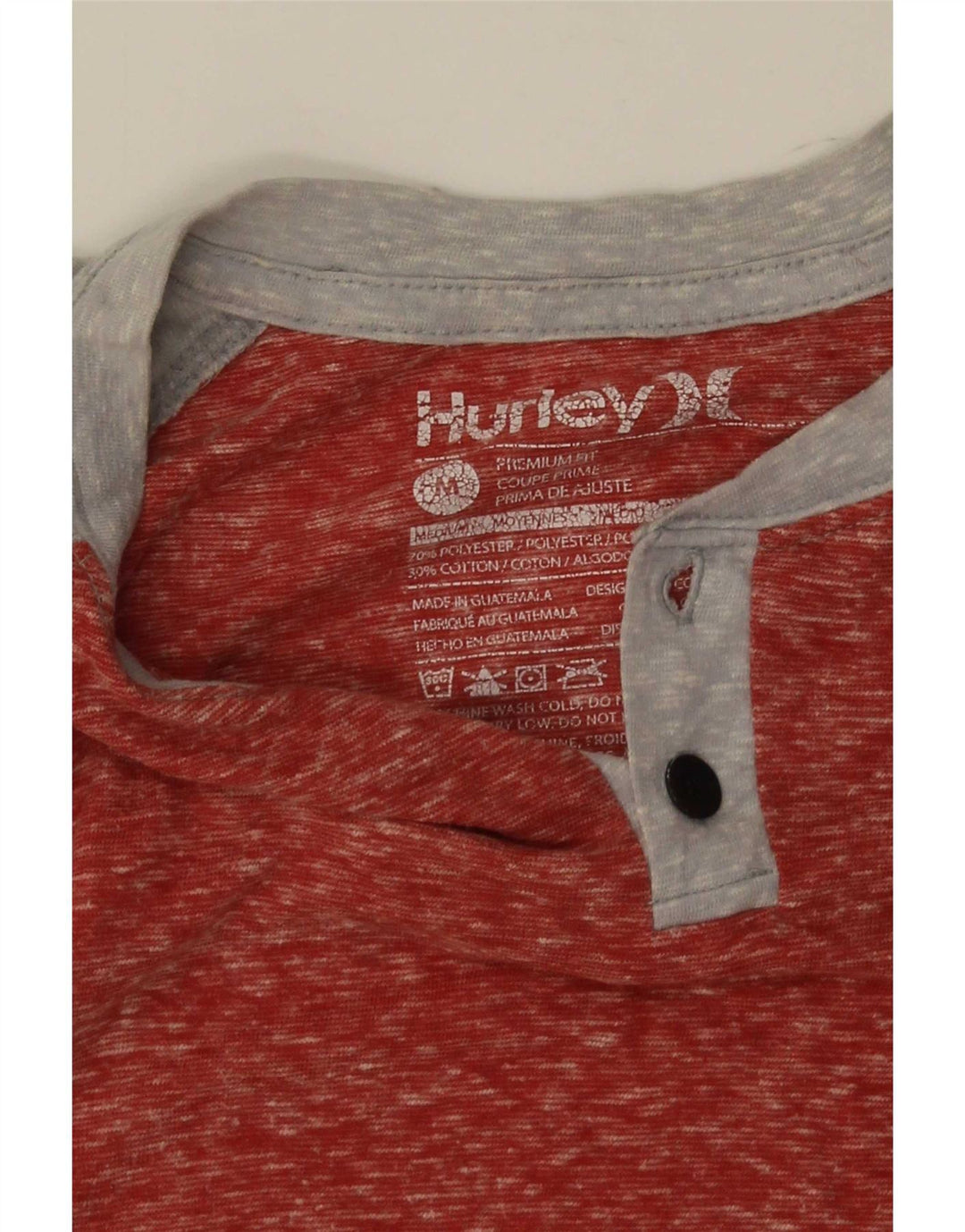 Camiseta masculina Hurley Top médio vermelho colorblock poliéster