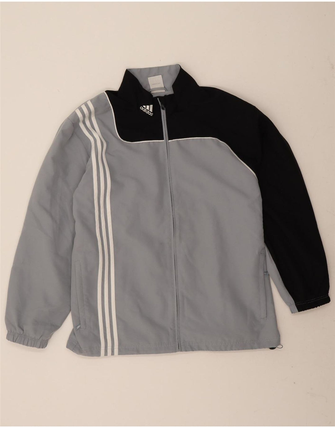 Adidas Mens Tracksuit Top Jacket UK 48/50 XL Cinza Colourblock Poliéster