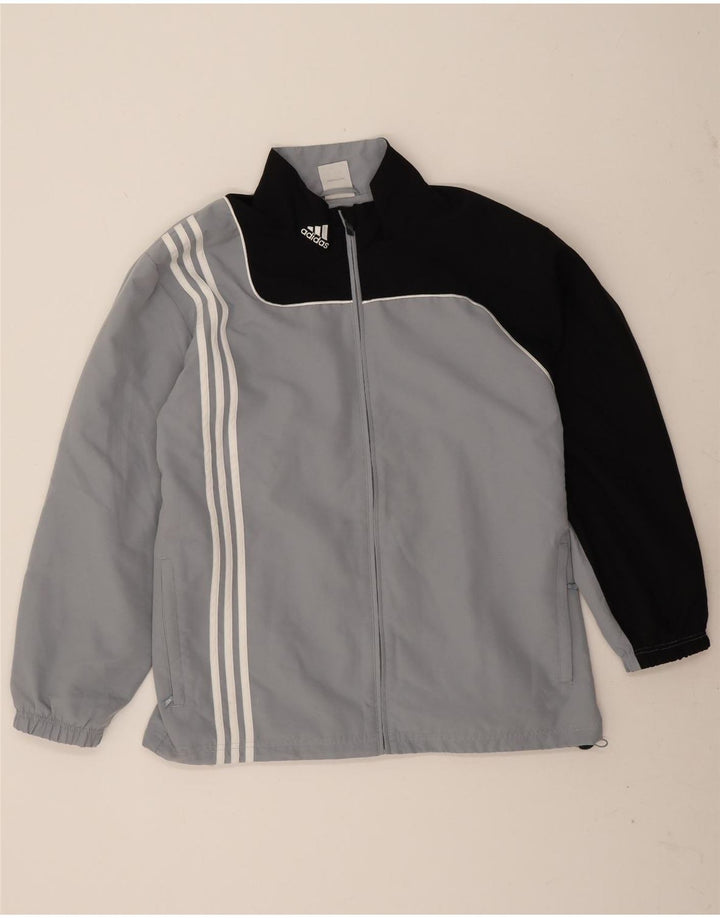 Adidas Mens Tracksuit Top Jacket UK 48/50 XL Cinza Colourblock Poliéster