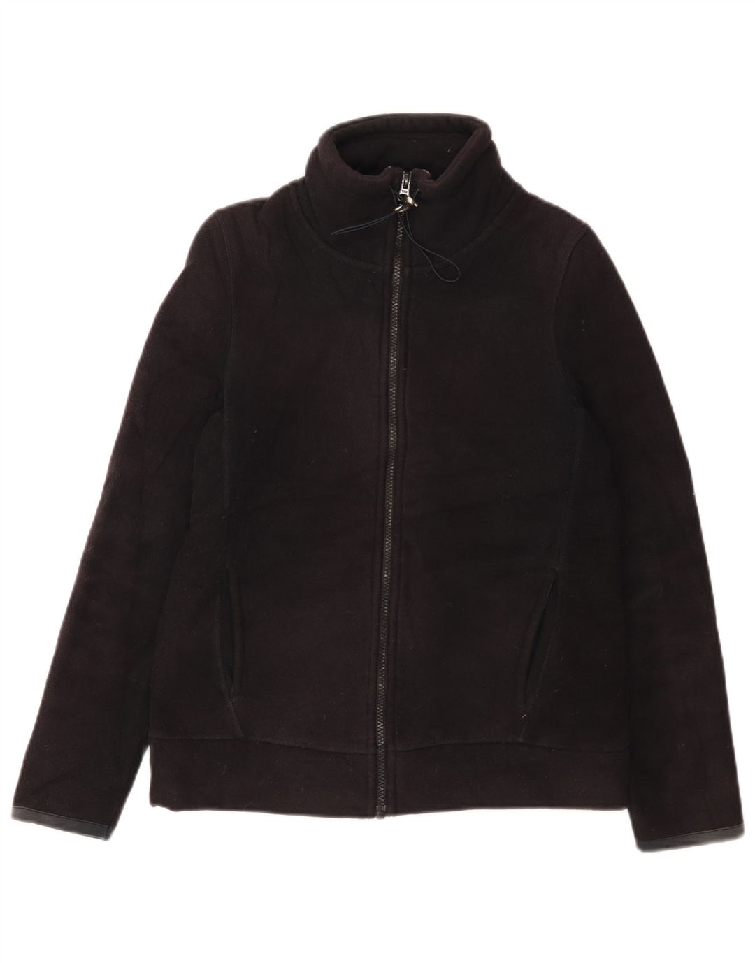 Jaqueta feminina de lã Sherpa Marks & Spencer Reino Unido 8 poliéster preto pequeno