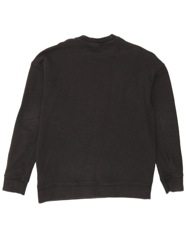 Adidas feminino gráfico oversized moletom jumper reino unido 10 pequeno algodão preto