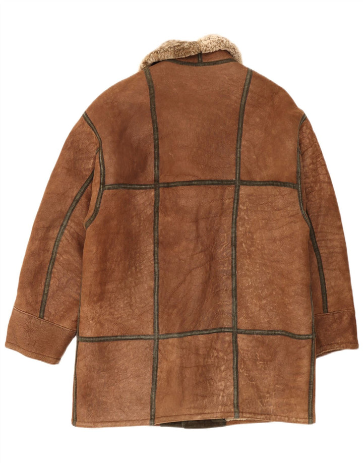 Jaqueta Christ Mens Shearling IT 48 Couro Marrom Médio