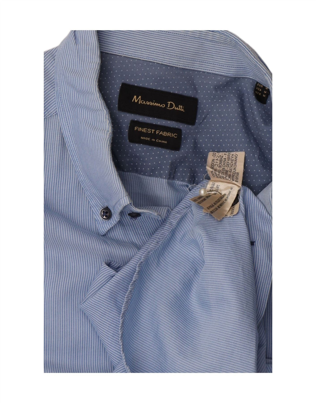 MASSIMO DUTTI Mens Shirt Medium Blue Pinstripe Cotton Vintage Massimo Dutti and Second-Hand Massimo Dutti from Messina Hembry 