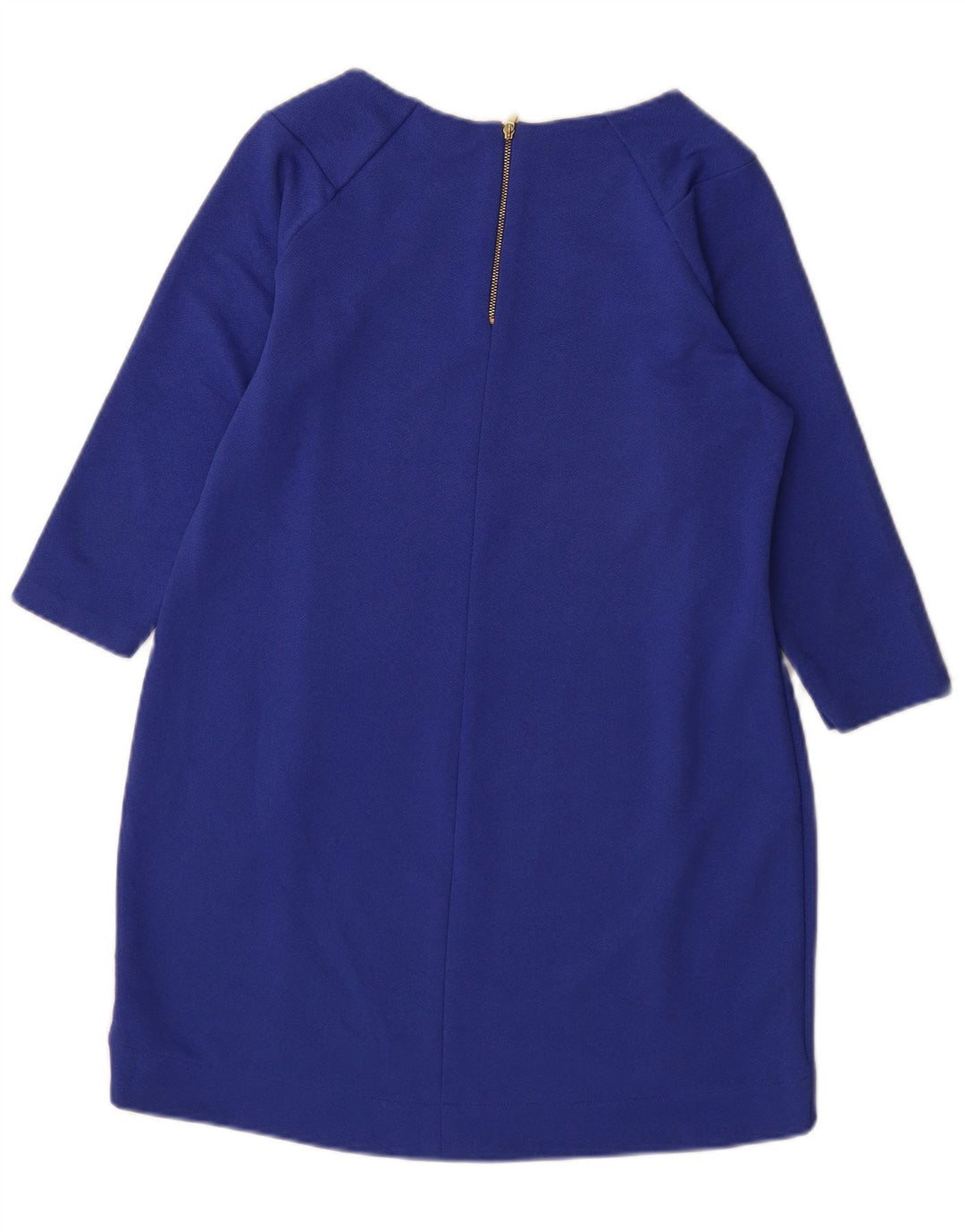 Vestido feminino Marks & Spencer Petite manga 3/4 Reino Unido 12 azul médio