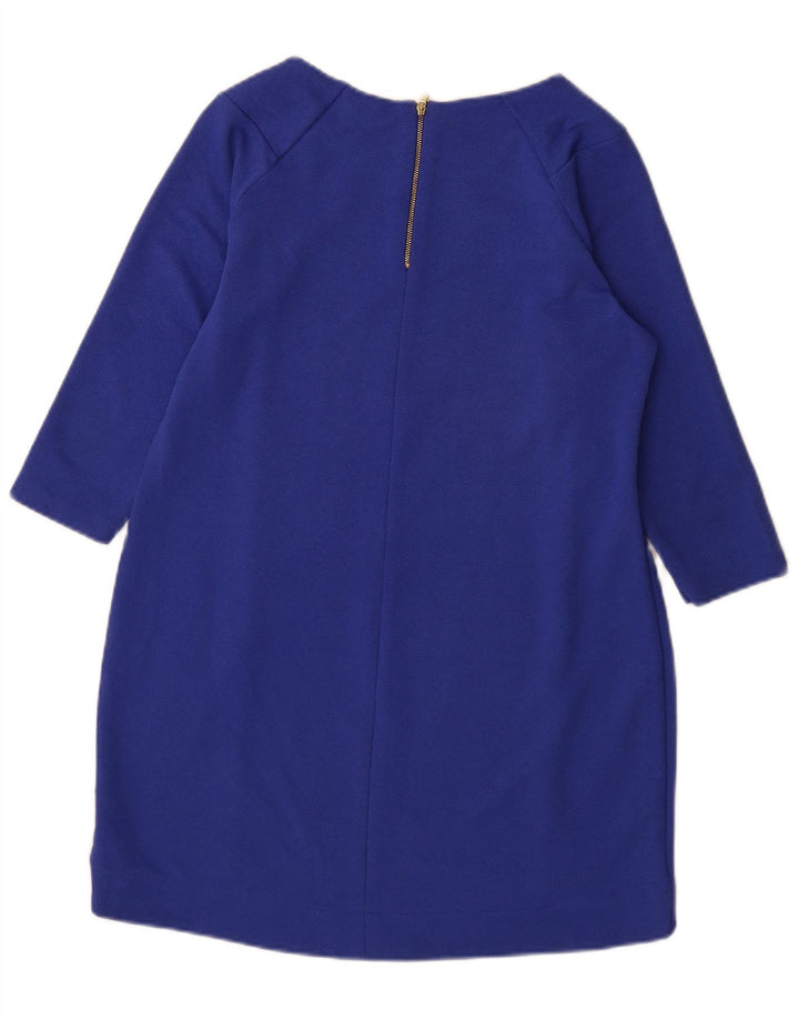 Vestido feminino Marks & Spencer Petite manga 3/4 Reino Unido 12 azul médio