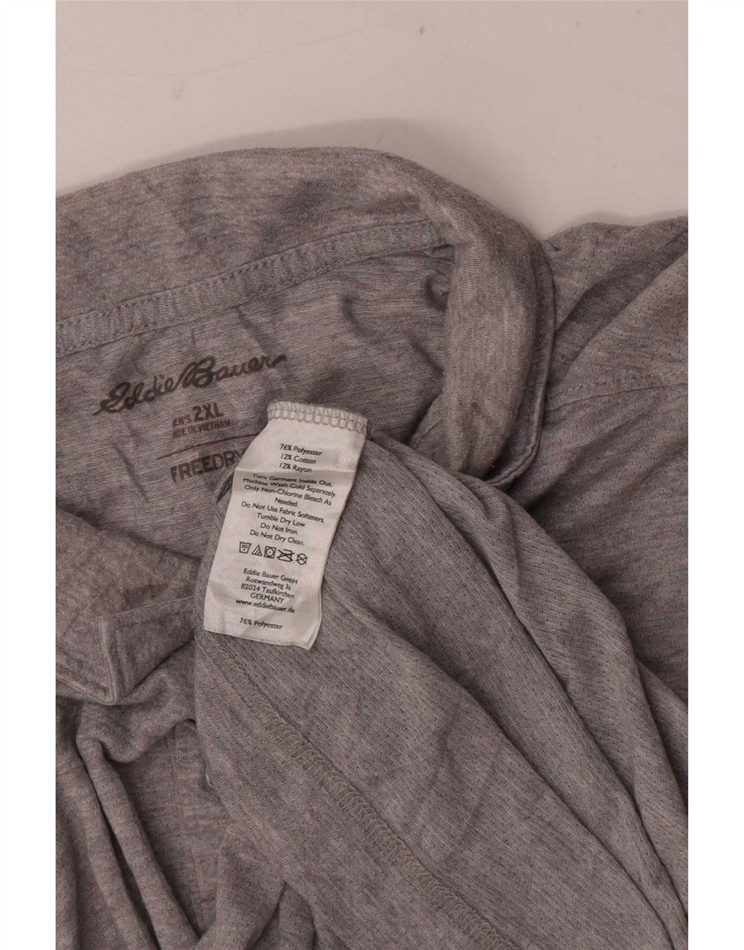 Camisa polo masculina de manga curta regular Fit Eddie Bauer 2XL poliéster cinza