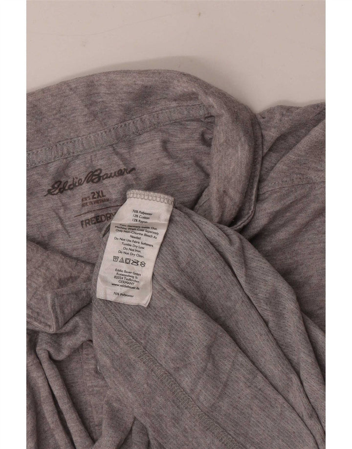 Camisa polo masculina de manga curta regular Fit Eddie Bauer 2XL poliéster cinza