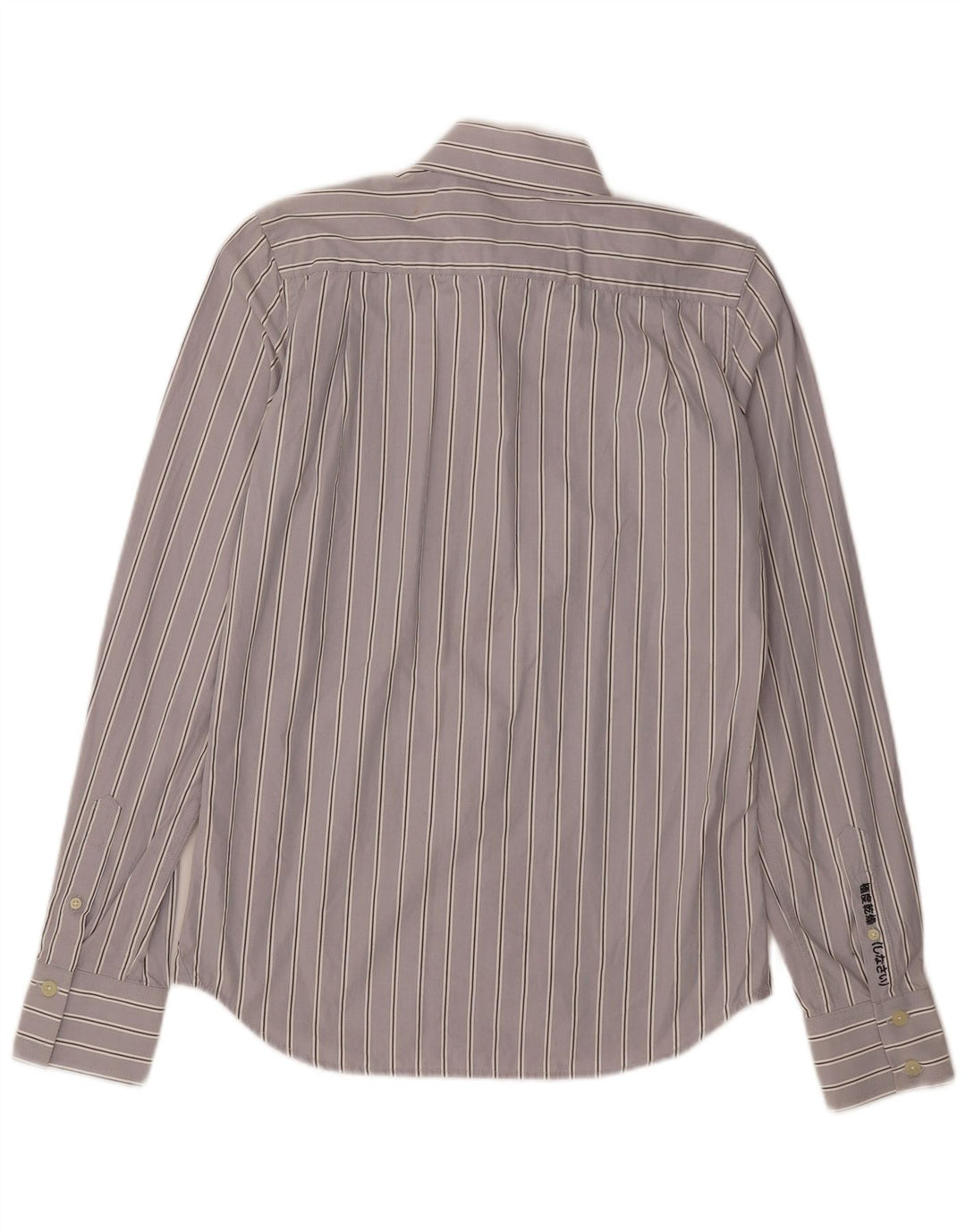 Camisa masculina Superdry algodão listrado cinza médio
