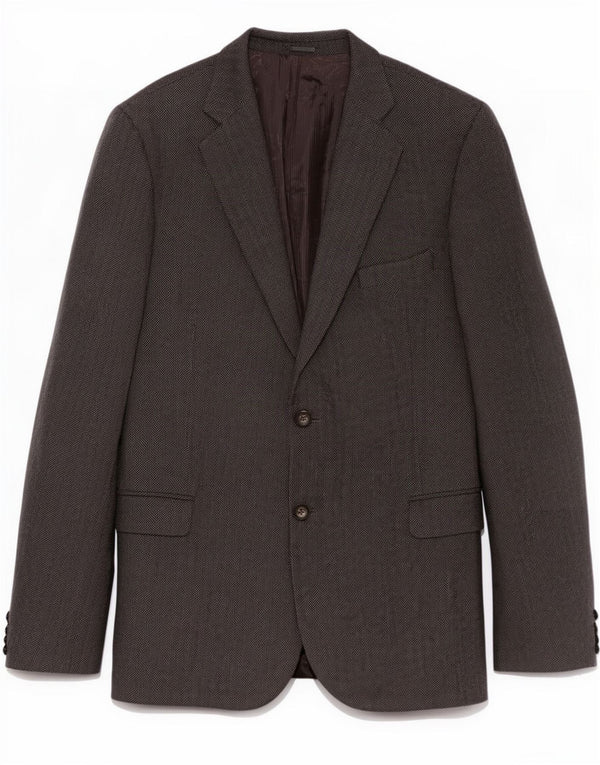 Jaqueta Blazer Masculina Viapiana com 2 Botões IT 60 5XL Cinza Espinha de Peixe Nova Lã