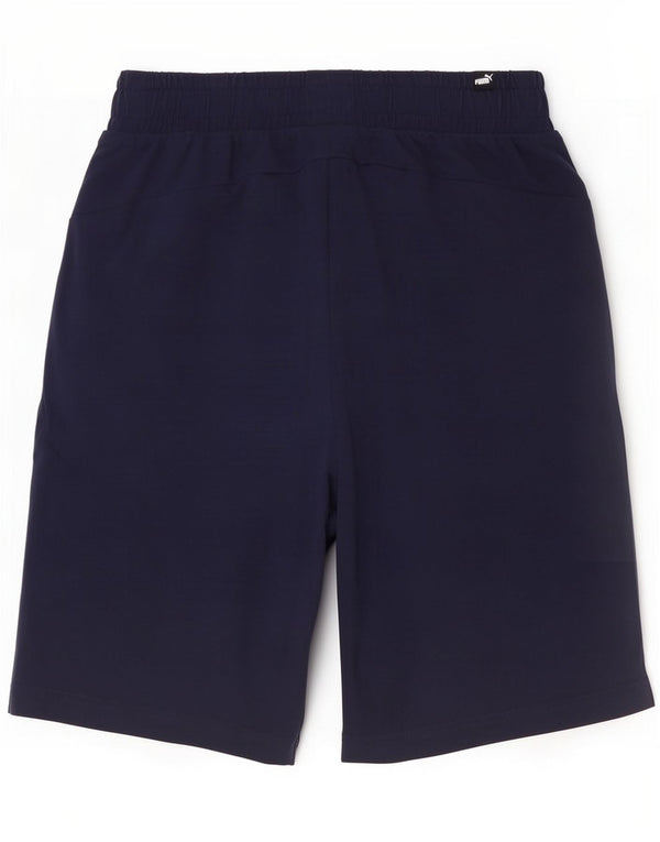 Shorts esportivos masculinos Puma médio azul marinho algodão