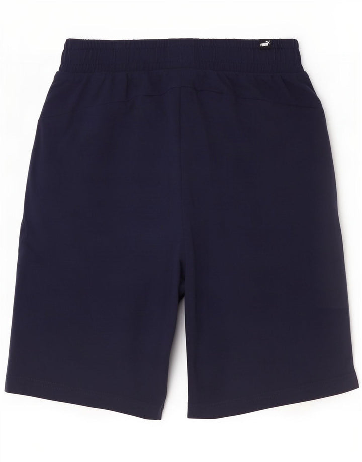 Shorts esportivos masculinos Puma médio azul marinho algodão