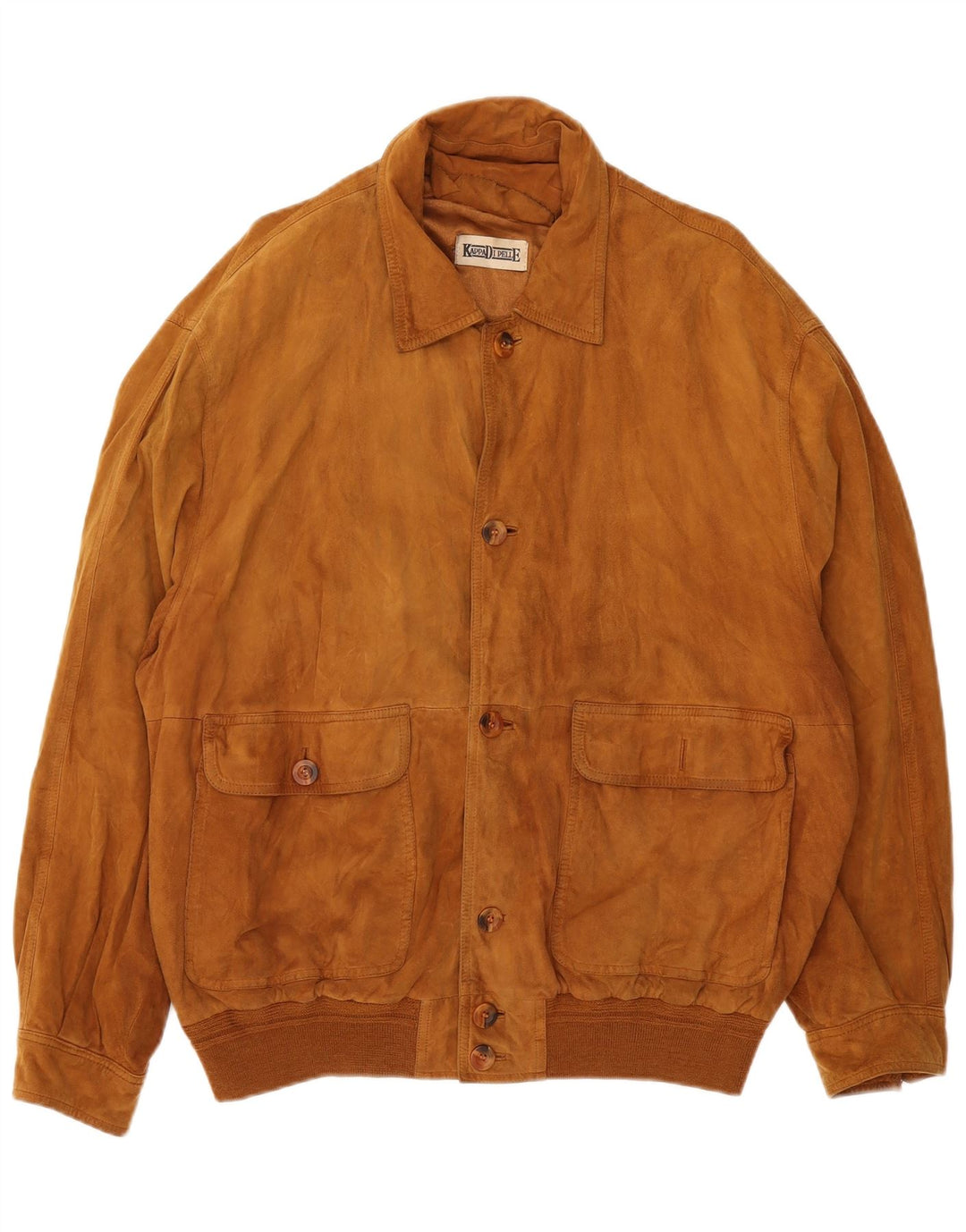 Jaqueta bomber masculina vintage de camurça IT 56 3XL couro marrom