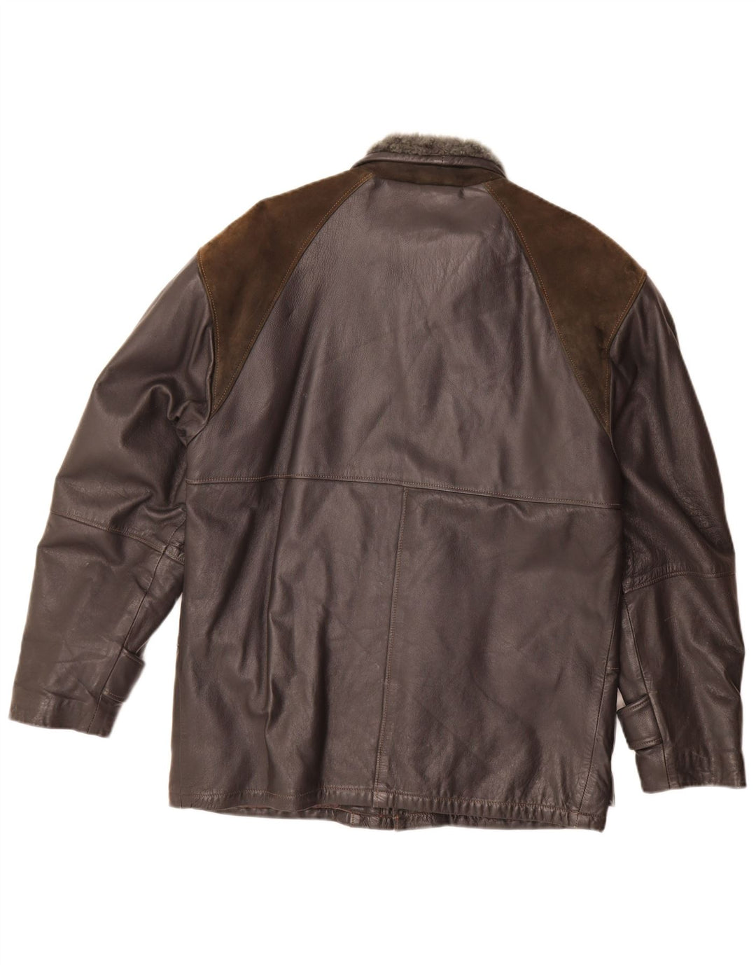 Jaqueta de couro masculina vintage IT 46 pequeno bloco colorido preto