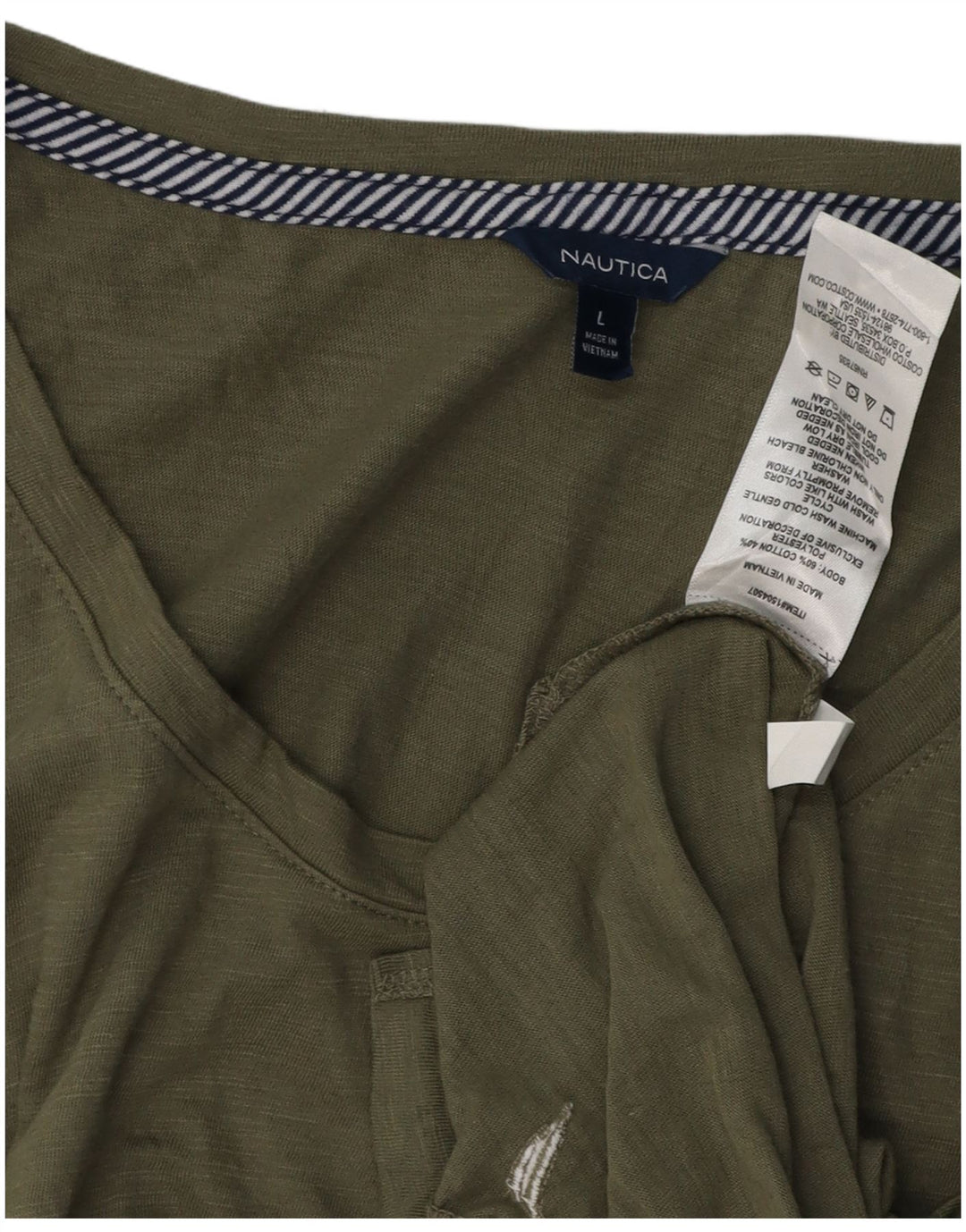 Colete masculino NAUTICA Top grande de algodão cáqui