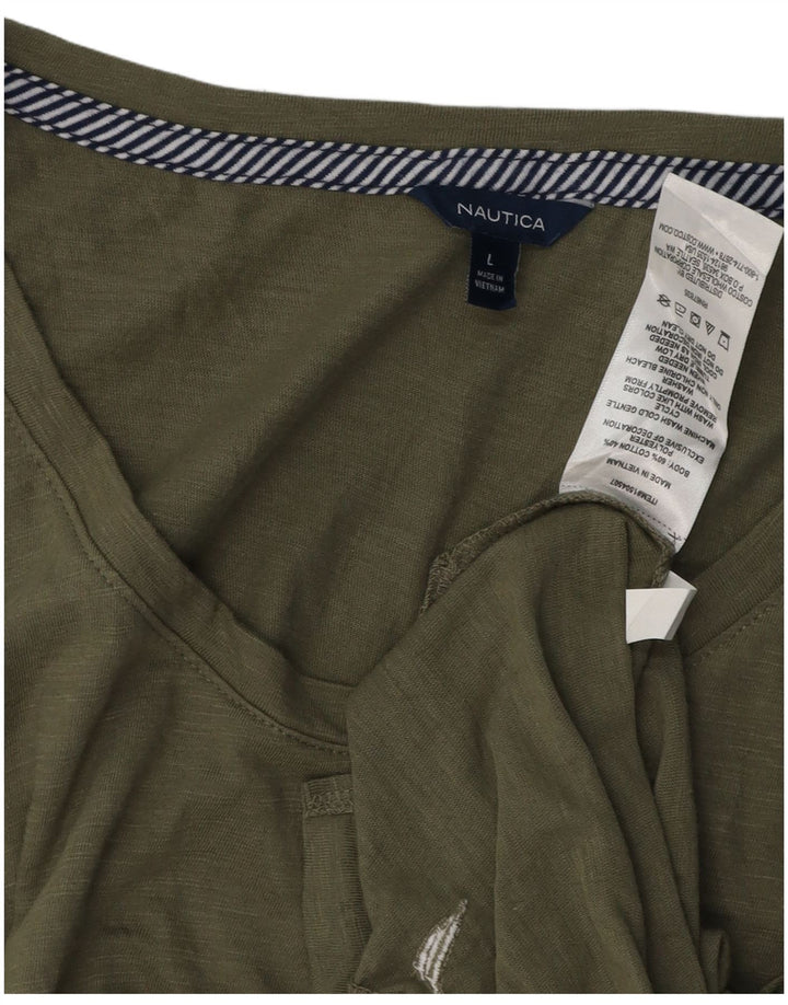 Colete masculino NAUTICA Top grande de algodão cáqui