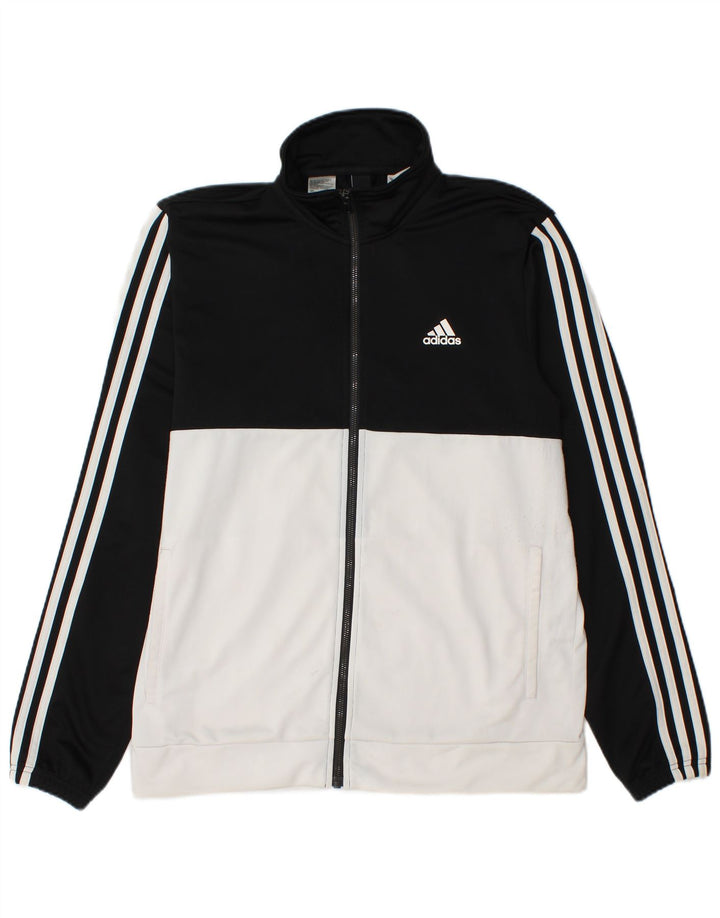 Adidas Mens Tracksuit Top Jacket UK 40/42 Medium Black Colourblock