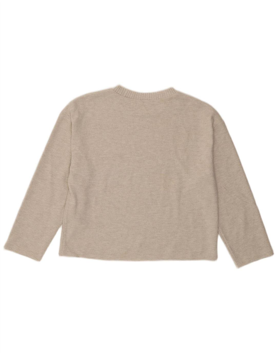 Blusa feminina Zara UK 14 poliéster bege médio