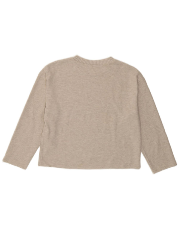 Blusa feminina Zara UK 14 poliéster bege médio