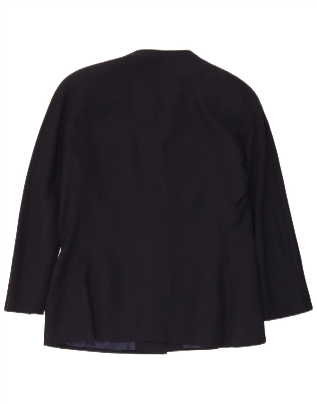 Jaqueta blazer feminina vintage com 3 botões IT 48 XL azul marinho lã virgem