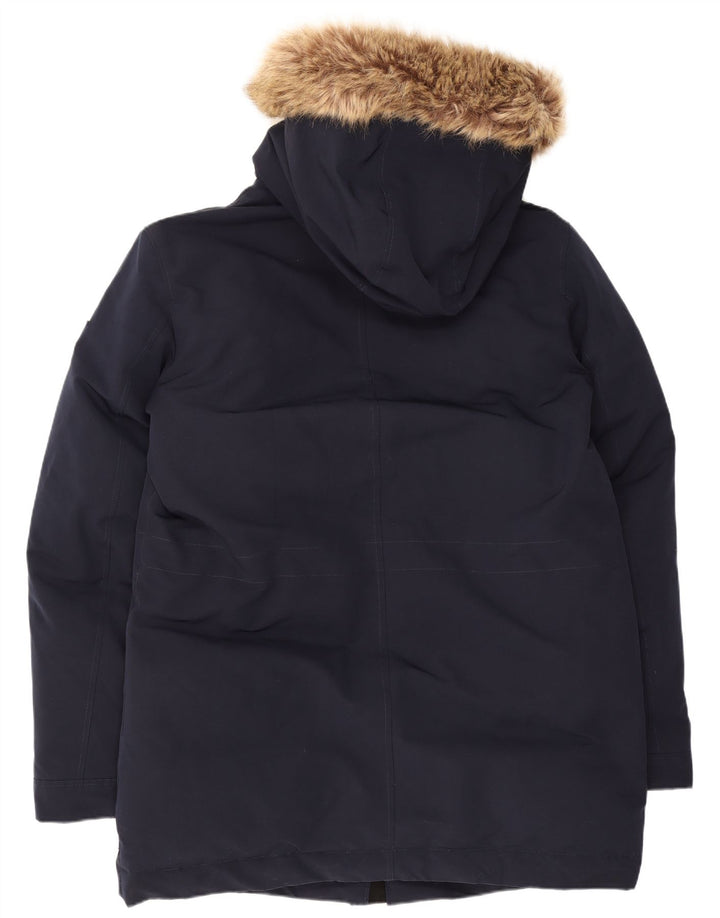 Jaqueta acolchoada com capuz Guess masculina UK 38 poliéster azul marinho médio