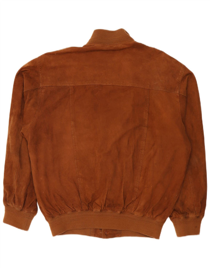 Jaqueta bomber masculina de camurça MASTERPELLE IT 52 XL couro marrom