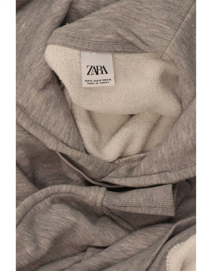 Zara Mens Hoodie Jumper Médio Cinza Salpicado