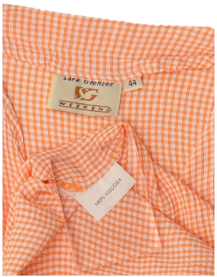 Blusa feminina de fim de semana Sara Glenzer IT 44 médio laranja guingão